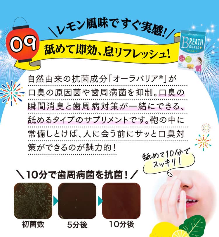 レモン風味ですぐ実感！舐めて即効、息リフレッシュ！