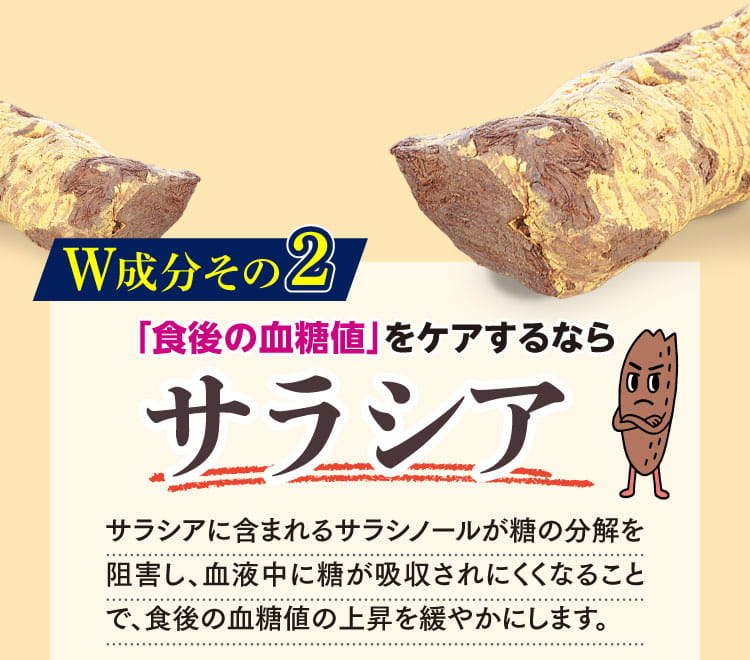 食後の血糖値をケアするサラシア