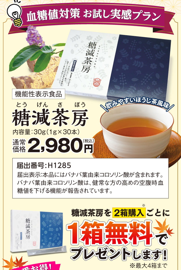 血糖値対策お試し実感プラン