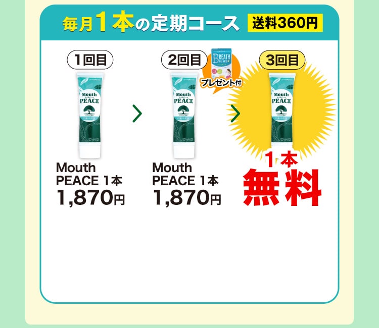 マウスピース毎月1本の定期コース
