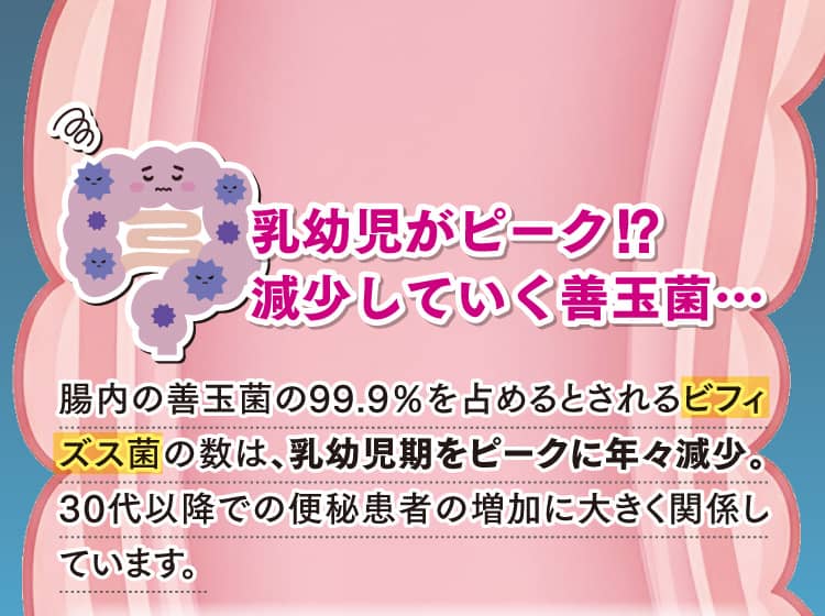 乳幼児がピーク！？減少していく善玉菌