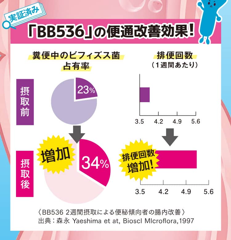 「BB536」の便通改善効果！