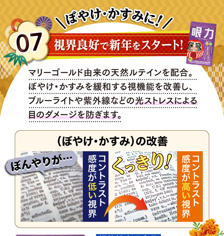 ぼやけ・かすみに！視界良好で新年をスタート！