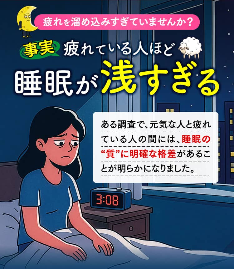 事実、疲れている人ほど睡眠が浅すぎる