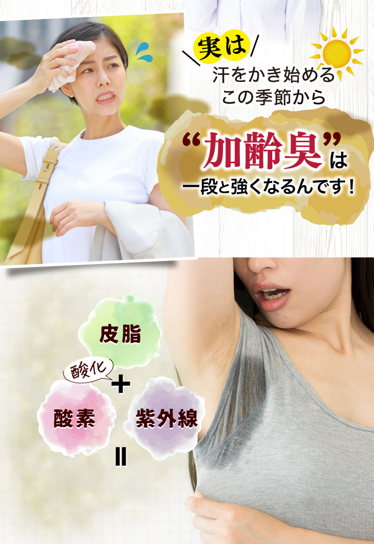 汗をかき始める季節から加齢臭は一段と強くなる！