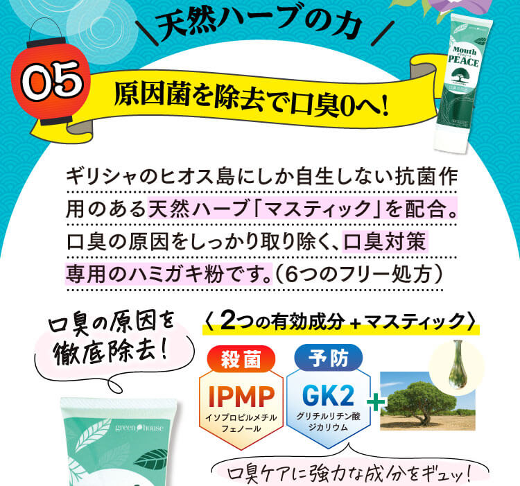 天然ハーブの力/原因菌を除去で口臭0へ