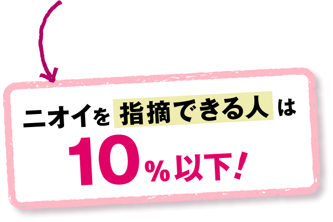 ニオイを指摘できる人は10%以下！