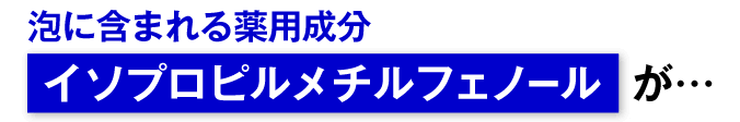 泡に含まれる薬用成分イソプロピルメチルフェノールが