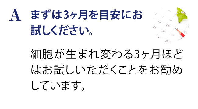 まずは3ヶ月を目安にお試しください。