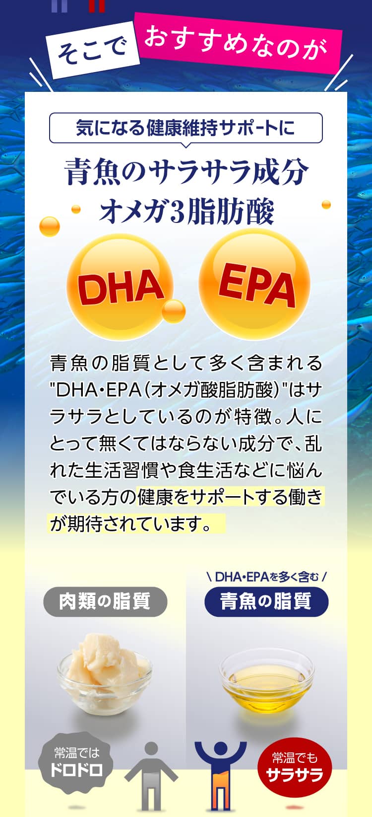 気になる健康維持サポートに青魚のサラサラ成分オメガ3脂肪酸がおすすめ！