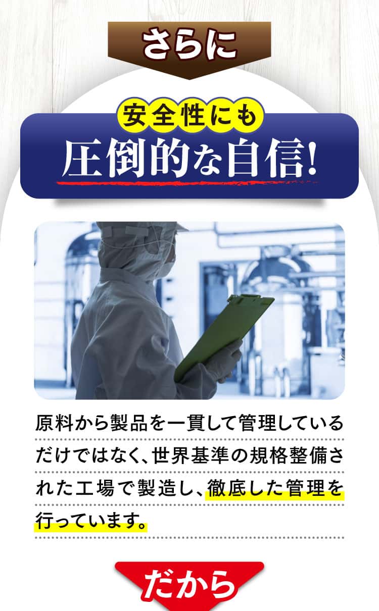 さらに、安全性にも圧倒的な自信！