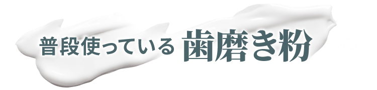 普段使っている歯磨き粉を