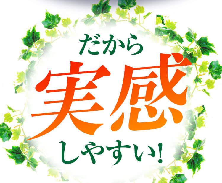 だから実感しやすい！