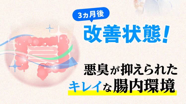 3ヵ月後改善状態！＝悪臭が抑えられたキレイな腸内環境