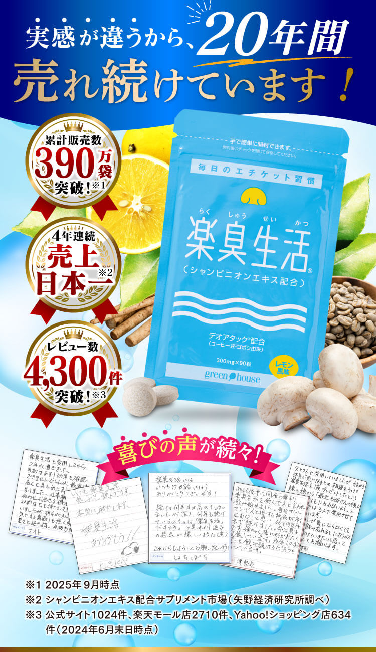 実感が違うから20年間売れ続けています！