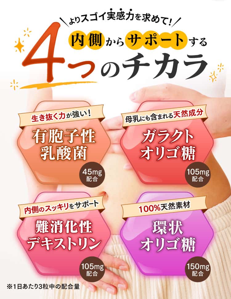 よりすごい実感力を求めて内側からサポートする4つのチカラ