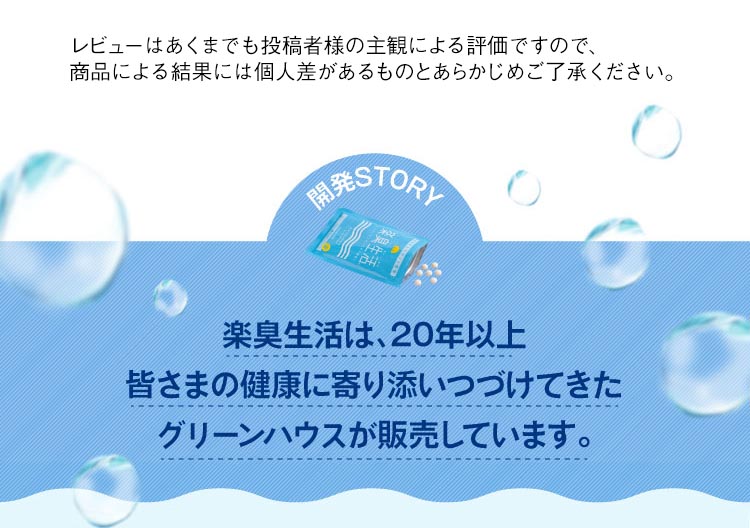 開発ストーリー　しかも、楽臭生活は最新の臨床試験も実施し、副作用もなく効果があると証明済み。