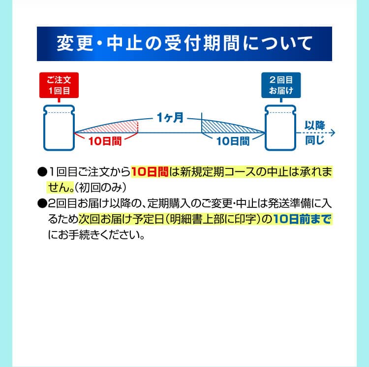変更・中止の受付期間について