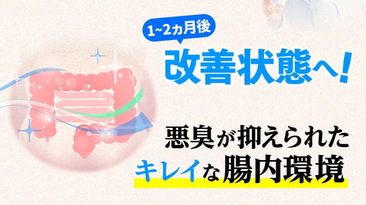 3ヵ月後改善状態！＝悪臭が抑えられたキレイな腸内環境