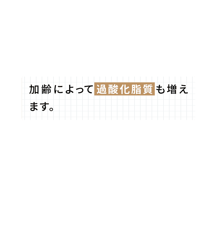 加齢によって過酸化脂質も増えます。