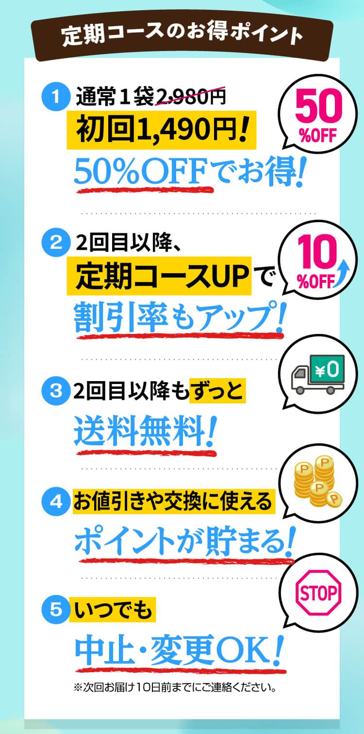 定期コースのお得ポイント