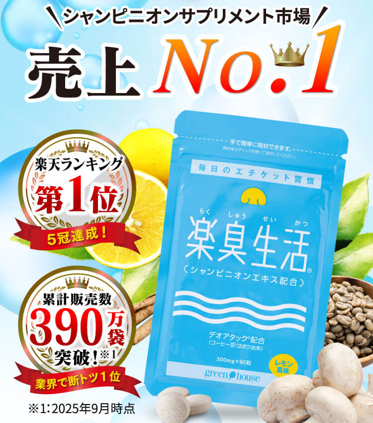 シャンピニオンサプリメント市場売上No,1