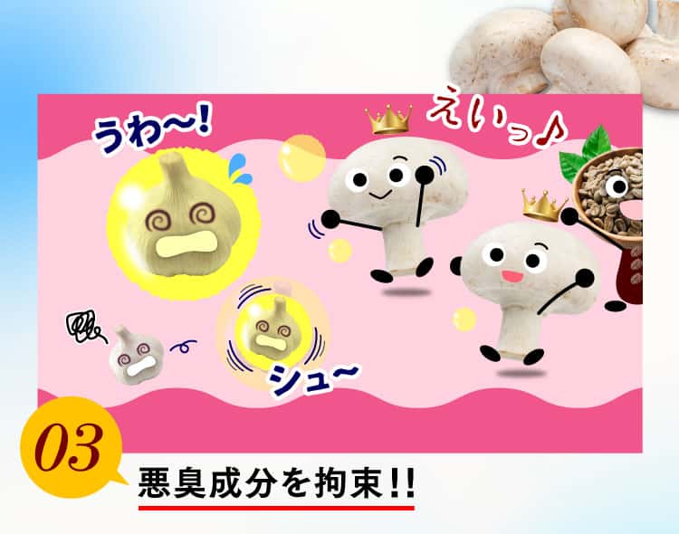 悪臭成分を拘束！