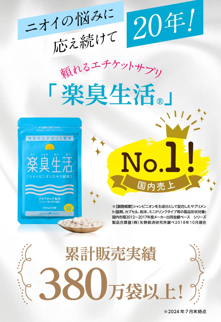 そこでオススメなのが18年間売れ続けている楽臭生活