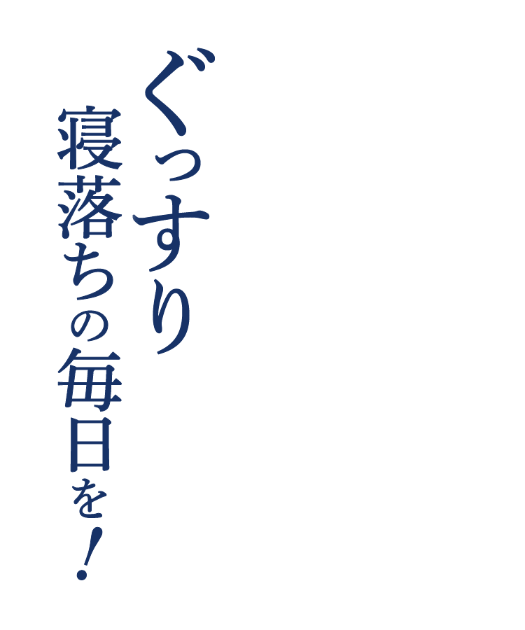 ぐっすり寝落ちの毎日を！