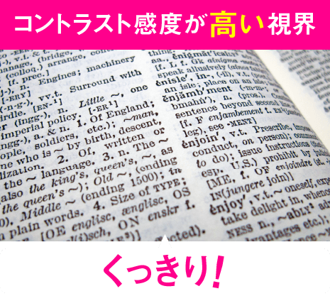 コントラスト感度が高い視界　くっきり