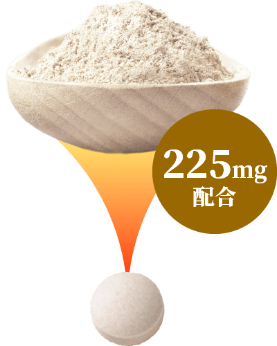 シャンピニオンエキスを1日分3粒あたり225mg配合！