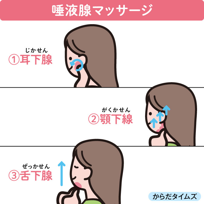 唾液腺マッサージイラスト