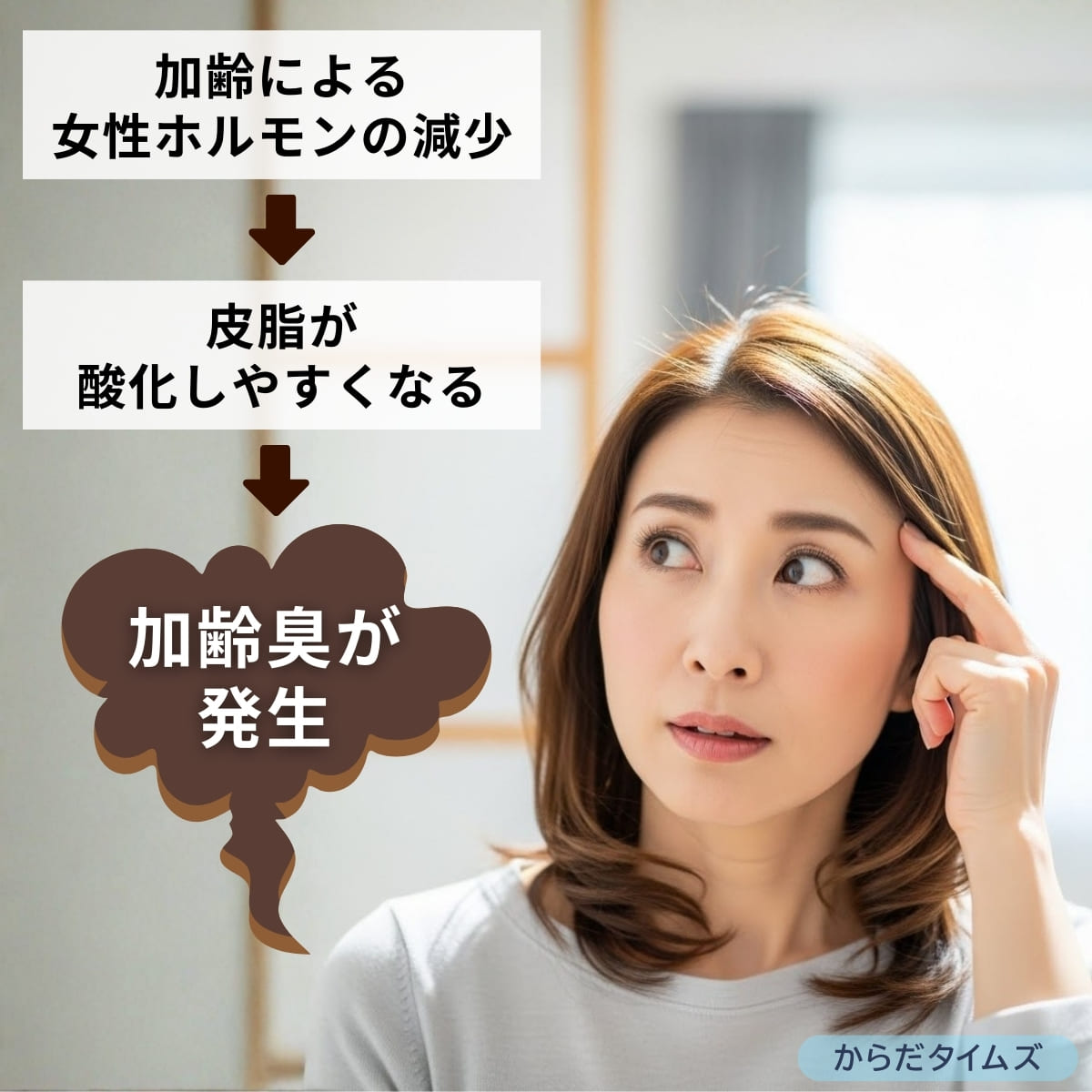 女性も加齢臭は発生する